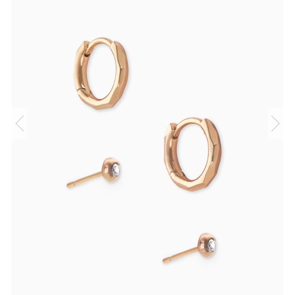 Kendra Scott Huggie & Stud Earring Set - Rose Gold